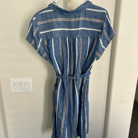 Anthropologie Pilcro Linen Stripe Dress size 14 Cotton Linen - Picture 7 of 12